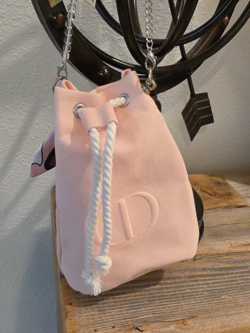 Dior Pink Dr Canvas GWP Drawstring Bucket Bag
